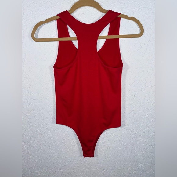 Red Womens Racerback Bodysuit with snap closure NWOT - Picture 3 of 4